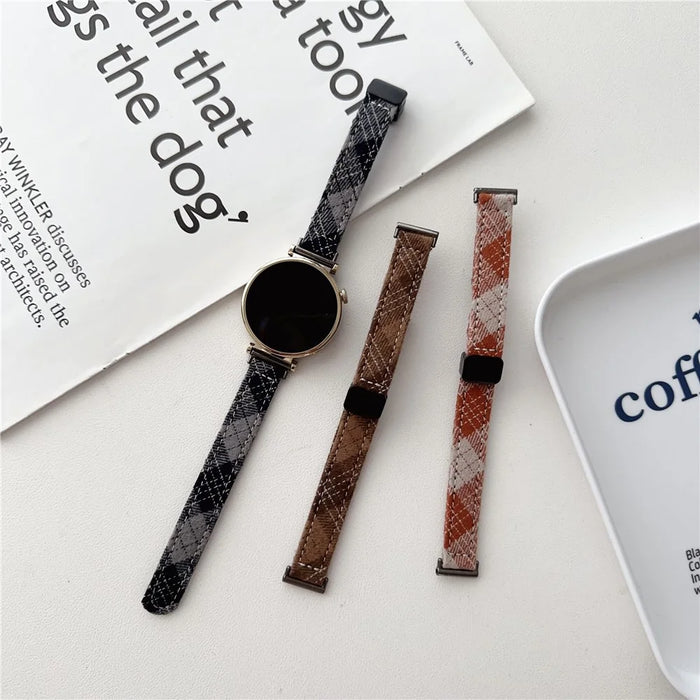 18mm Universal Wrist Watch Band Canvas Strap Replacement with Magnetic Buckle - Black+Grey - 7