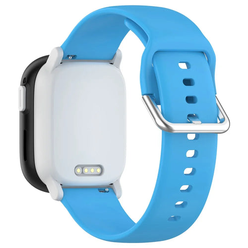 For Xplora X6 Play Watch Band 20mm Silicone Sport Strap with Silver Buckle, Size: L - Sky Blue - 1