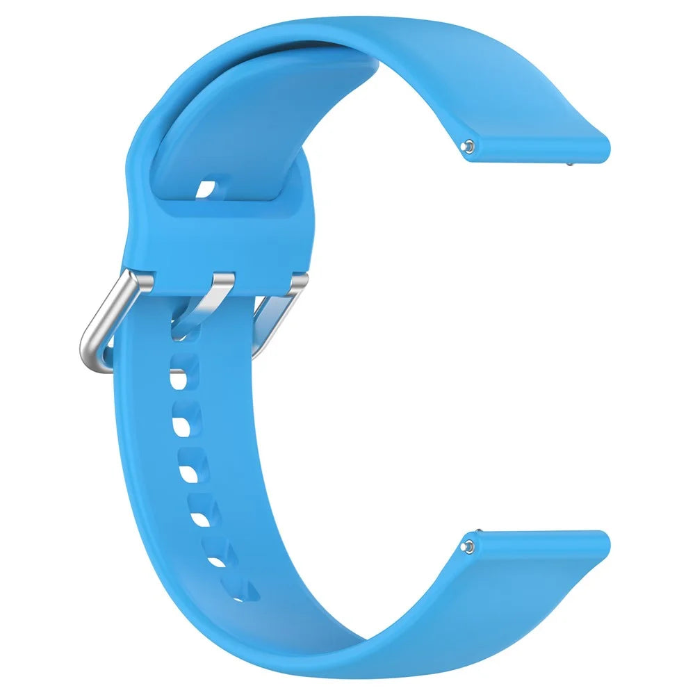 For Xplora X6 Play Watch Band 20mm Silicone Sport Strap with Silver Buckle, Size: L - Sky Blue - 4