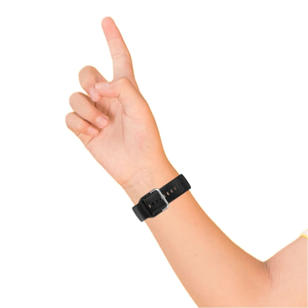 For Xplora X6 Play Watch Band 20mm Silicone Sport Strap with Silver Buckle, Size: L - Sky Blue - 5
