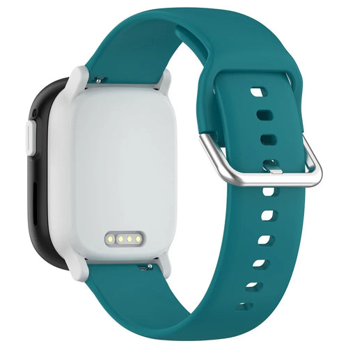 For Xplora X6 Play Silicone Sport Bands 20mm Replacement Watch Strap with Silver Buckle, Size: S - Official Green - 1