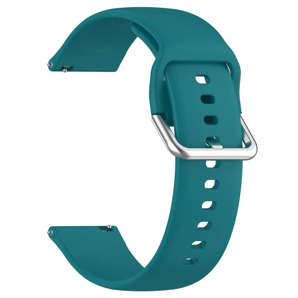 For Xplora X6 Play Silicone Sport Bands 20mm Replacement Watch Strap with Silver Buckle, Size: S - Official Green - 3