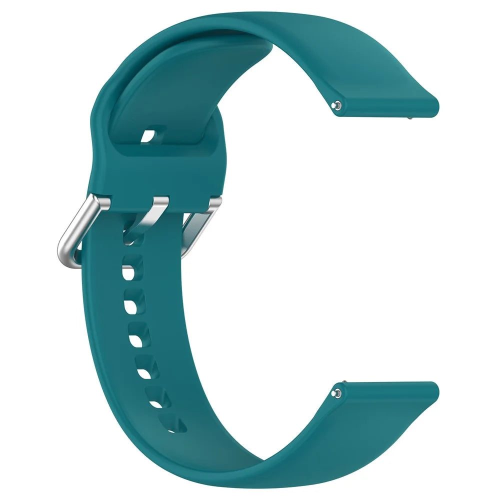 For Xplora X6 Play Silicone Sport Bands 20mm Replacement Watch Strap with Silver Buckle, Size: S - Official Green - 4