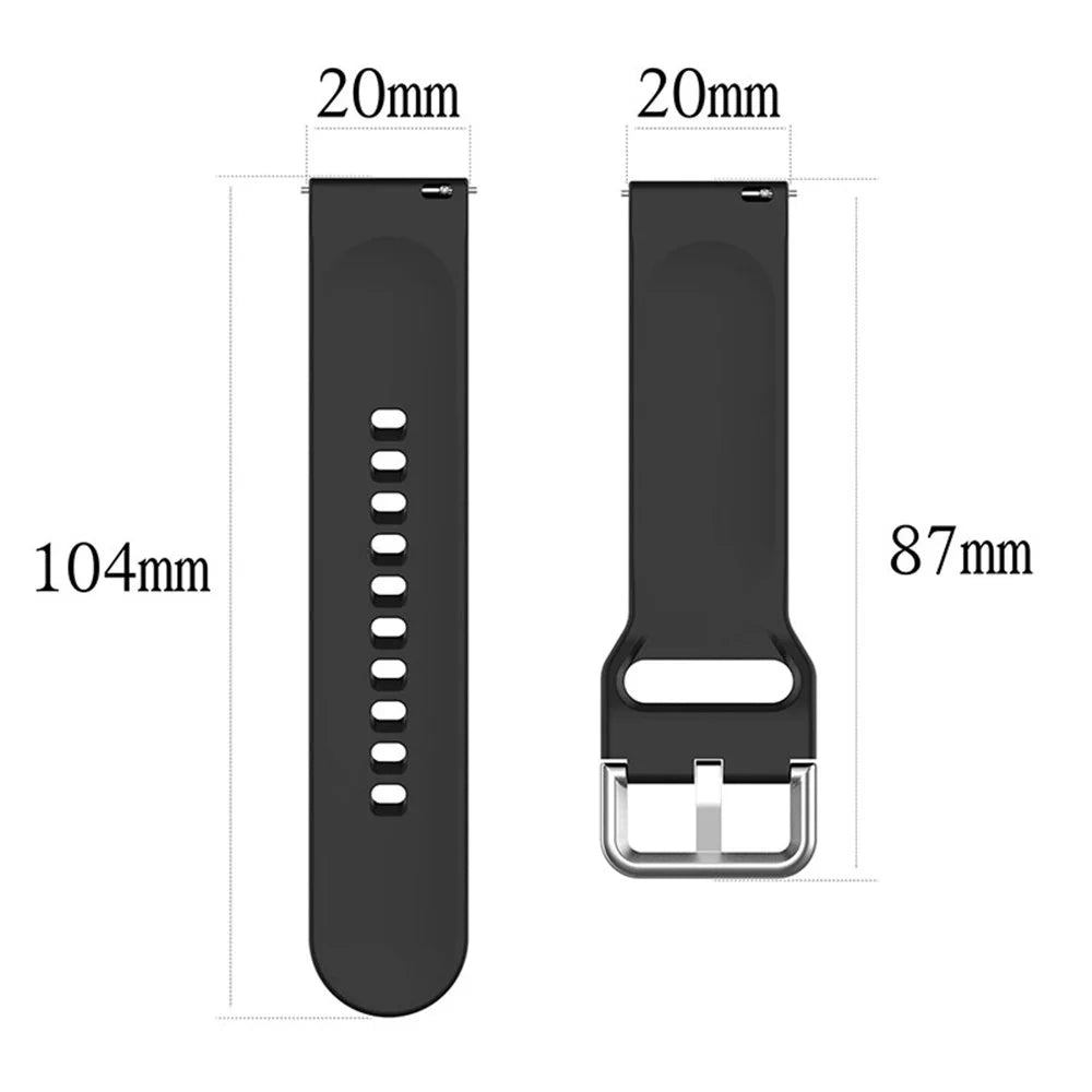 For Xplora X6 Play Silicone Sport Bands 20mm Replacement Watch Strap with Silver Buckle, Size: S - Official Green - 7