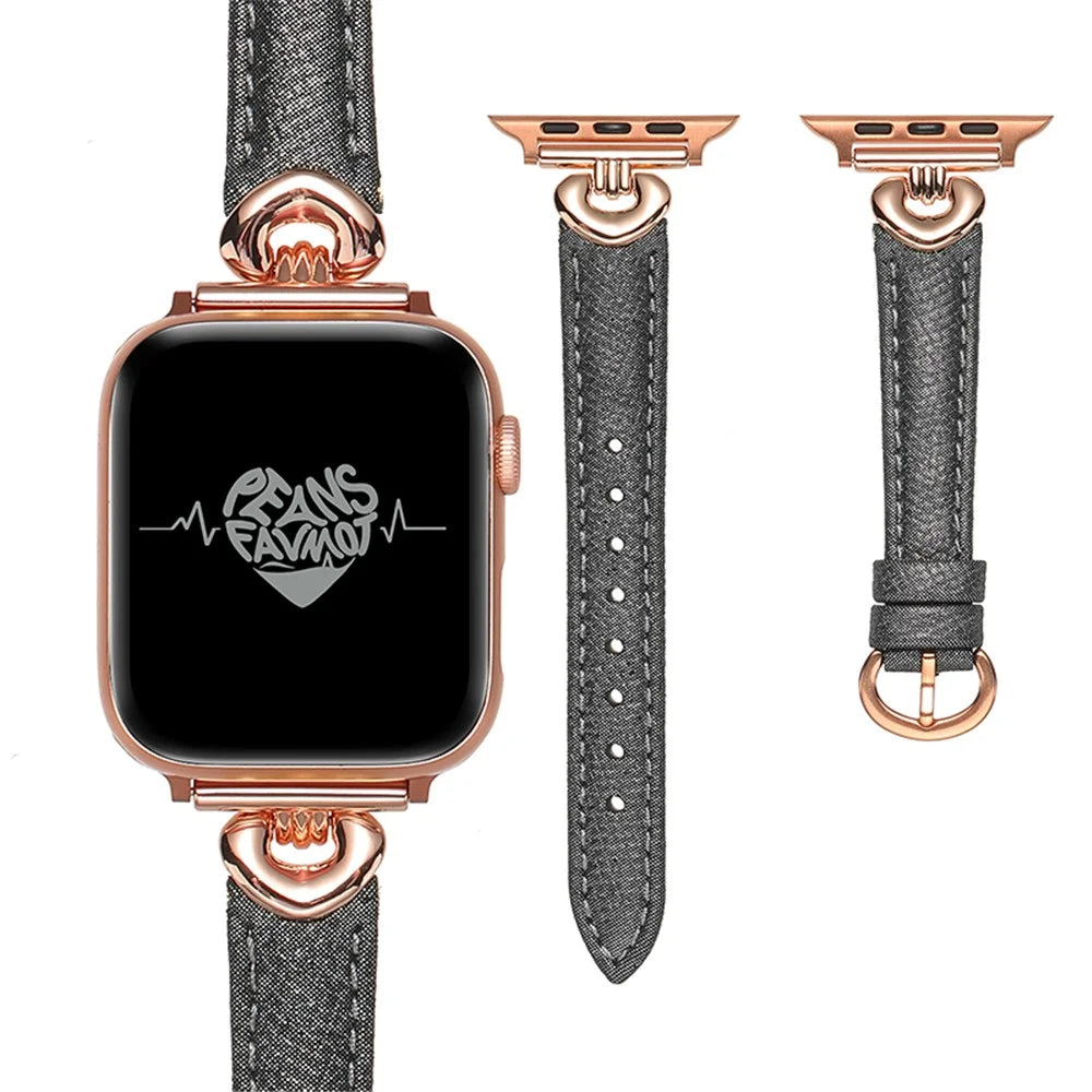 Watch Band for Apple Watch Series 11 10 42mm / 9 8 7 41mm / SE3 SE2 SE 6 5 4 40mm / 3 2 1 38mm Sheepskin Watch Strap - Black - 3