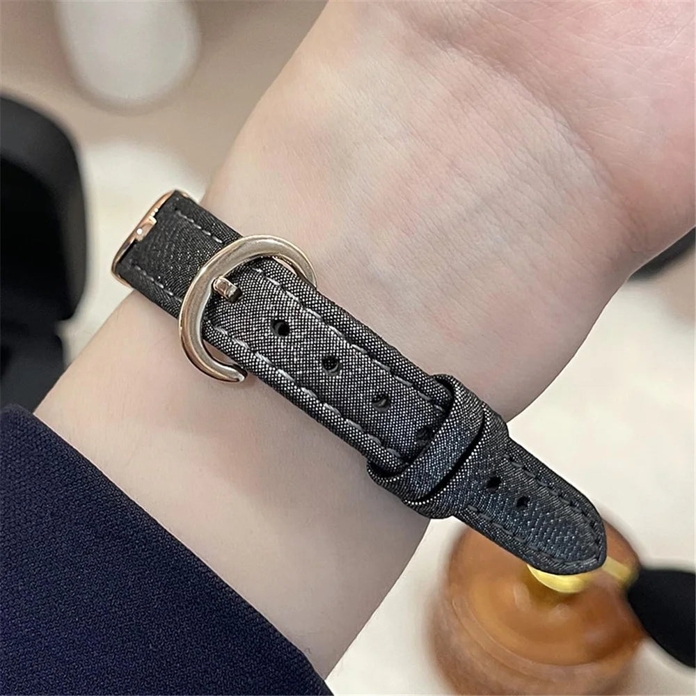 Watch Band for Apple Watch Series 11 10 42mm / 9 8 7 41mm / SE3 SE2 SE 6 5 4 40mm / 3 2 1 38mm Sheepskin Watch Strap - Black - 7