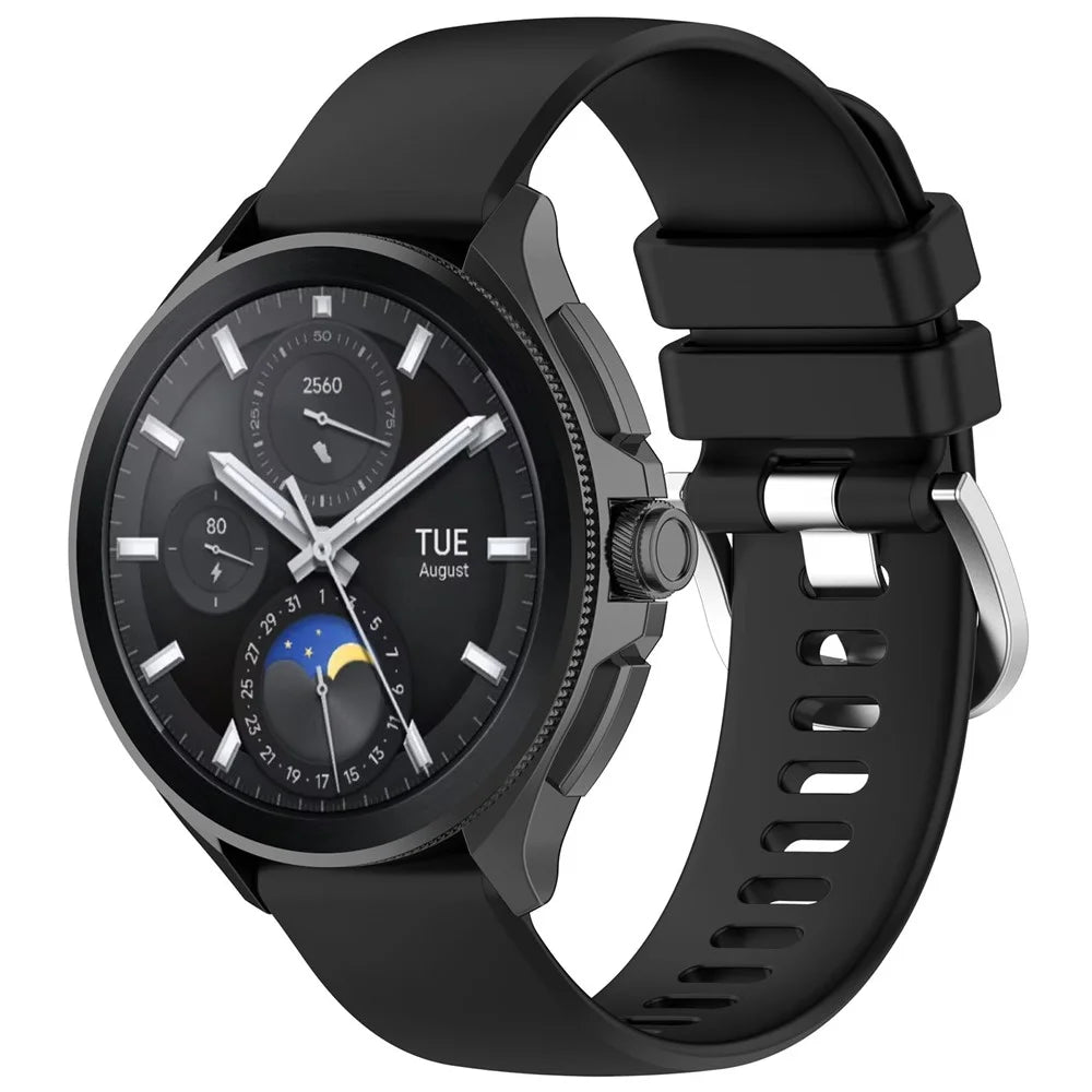 For Xiaomi Watch S3 / Huawei Watch 2 Pro / Honor Watch 4 Pro Watch Band 22mm Silicone Watch Strap - Black - 4
