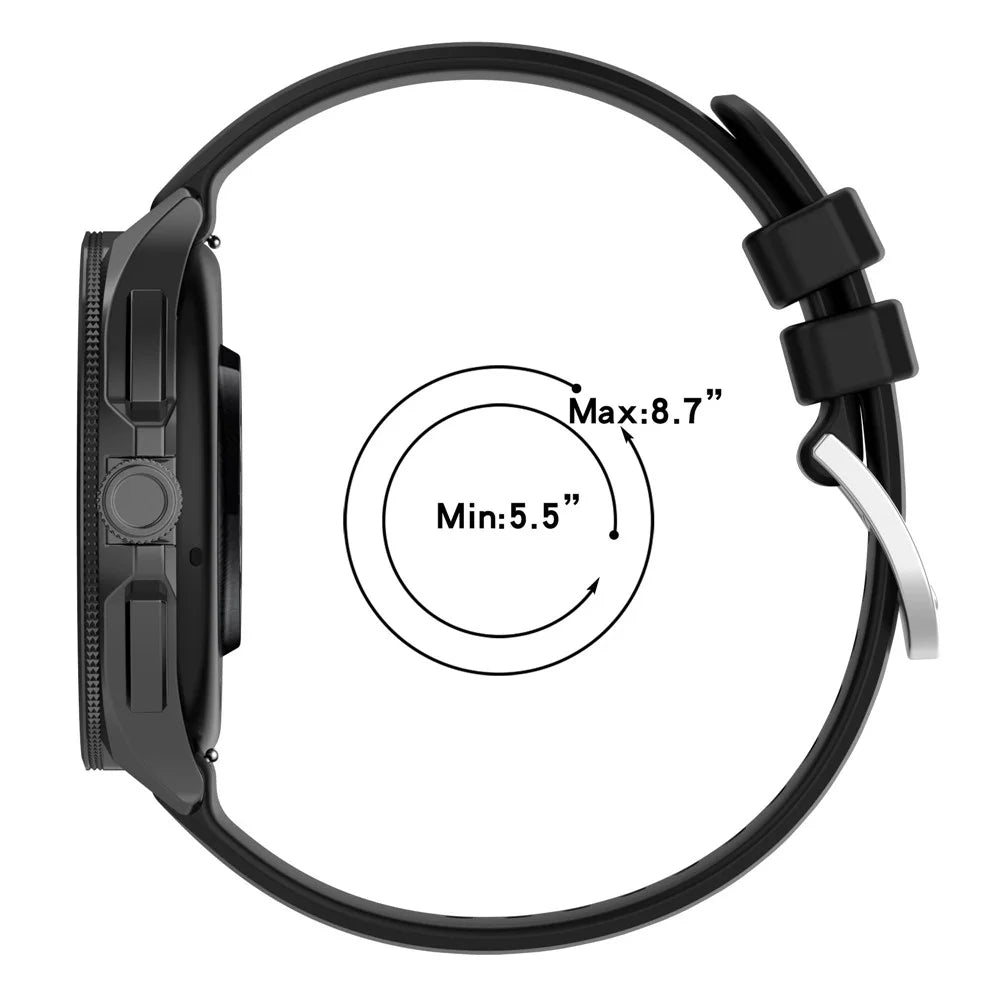 For Xiaomi Watch S3 / Huawei Watch 2 Pro / Honor Watch 4 Pro Watch Band 22mm Silicone Watch Strap - Black - 7