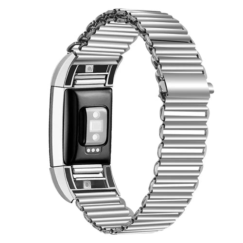 For Fitbit Charge 2 Loop Back Design Replacement Stainless Steel Watch Strap - Silver - 1