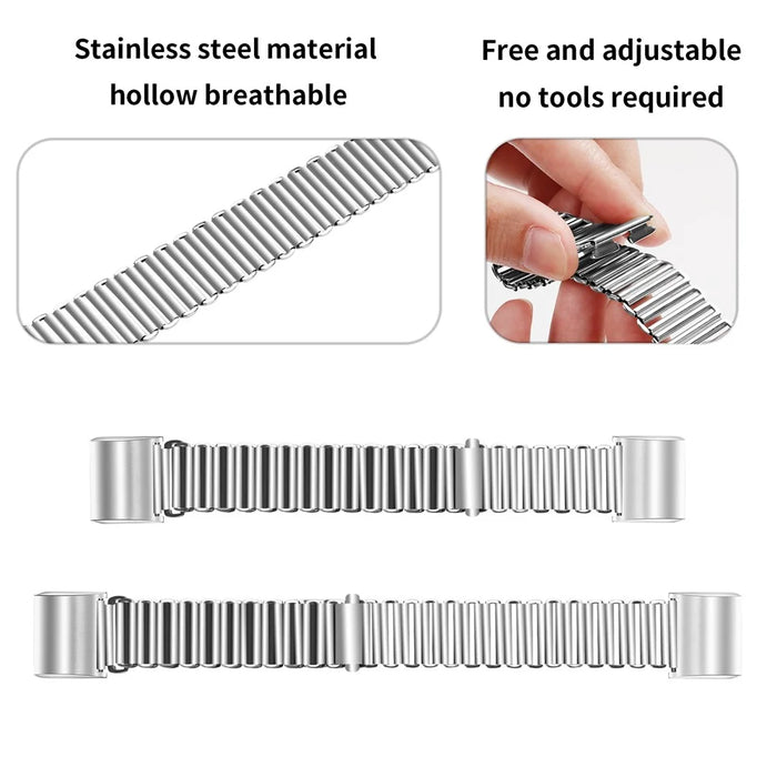 For Fitbit Charge 2 Loop Back Design Replacement Stainless Steel Watch Strap - Silver - 4