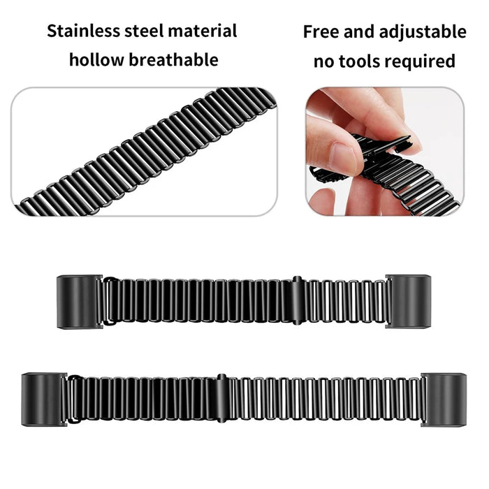 For Fitbit Charge 2 Electroplating Color Easy Adjustment Stainless Steel Watch Strap - Black - 4