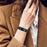 For Fitbit Charge 2 Electroplating Color Easy Adjustment Stainless Steel Watch Strap - Black - 5