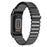 For Fitbit Charge 5 / 6 Stainless Steel Watch Strap Electroplating Color Wrist Bracelet Band - Black - 1