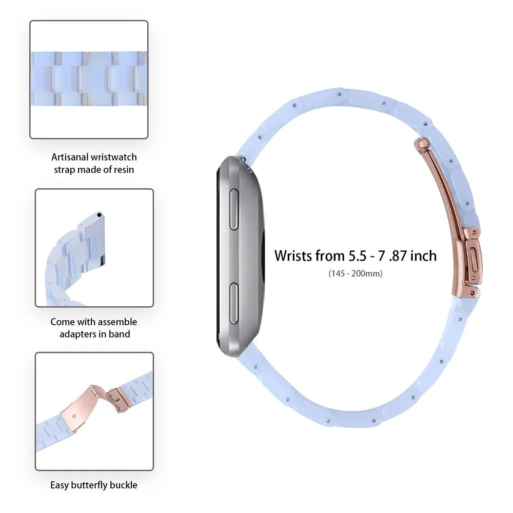 For Misfit Vapor Resin Watch Strap Replacement Waterproof Watch Band - Baby Blue - 2