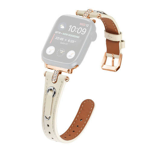 For Apple Watch Ultra 3 2 1 49mm / Series 11 10 46mm / 9 8 7 45mm / SE3 SE2 SE 6 5 4 44mm / 3 2 1 42mm Rose Gold Buckle Watchband - Apricot - 1
