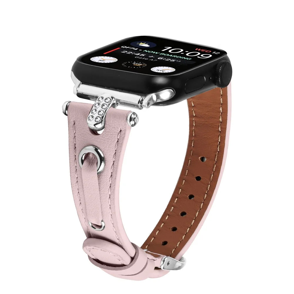 For Apple Watch Series 11 10 42mm / 9 8 7 41mm / SE3 SE2 SE 6 5 4 40mm / 3 2 1 38mm Watch Band Silver Buckle Watch Strap - Pink - 3