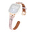 For Fitbit Versa 4 / Sense 2 Watch Wrist Band Genuine Cow Leather Strap (Rose Gold Buckle) - Pink - 1