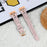 For Fitbit Versa 4 / Sense 2 Watch Wrist Band Genuine Cow Leather Strap (Rose Gold Buckle) - Pink - 5