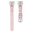 For Huami Amazfit Cheetah Pro Replacement Strap Shine Rhinestone Genuine Cow Leather Watch Band with Silver Buckle - Pink - 1