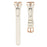 For Misfit Vapor Genuine Cow Leather Watch Band Rhinestone Decor Rose Gold Buckle Watch Strap - Apricot - 1
