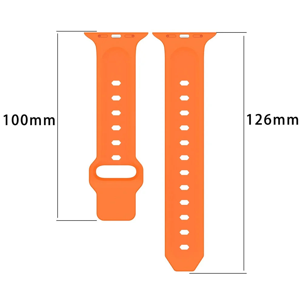 For Apple Watch Ultra 3 2 1 49mm / Series 11 10 46mm / 9 8 7 45mm / SE3 SE2 SE 6 5 4 44mm / 3 2 1 42mm Texture Silicone Watch Band - Orange - 6