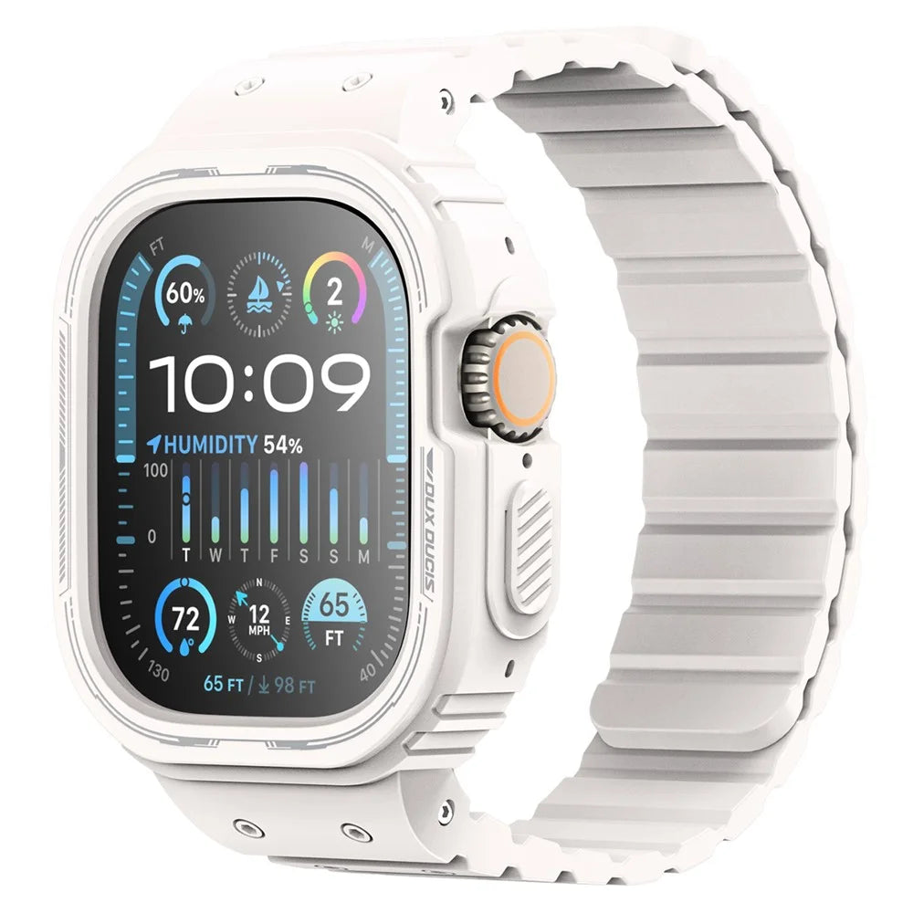 DUX DUCIS OA Series One-piece Watchband For Apple Watch Ultra  /  Ultra 2 49mm Watch Strap with Case - Starlight - 1