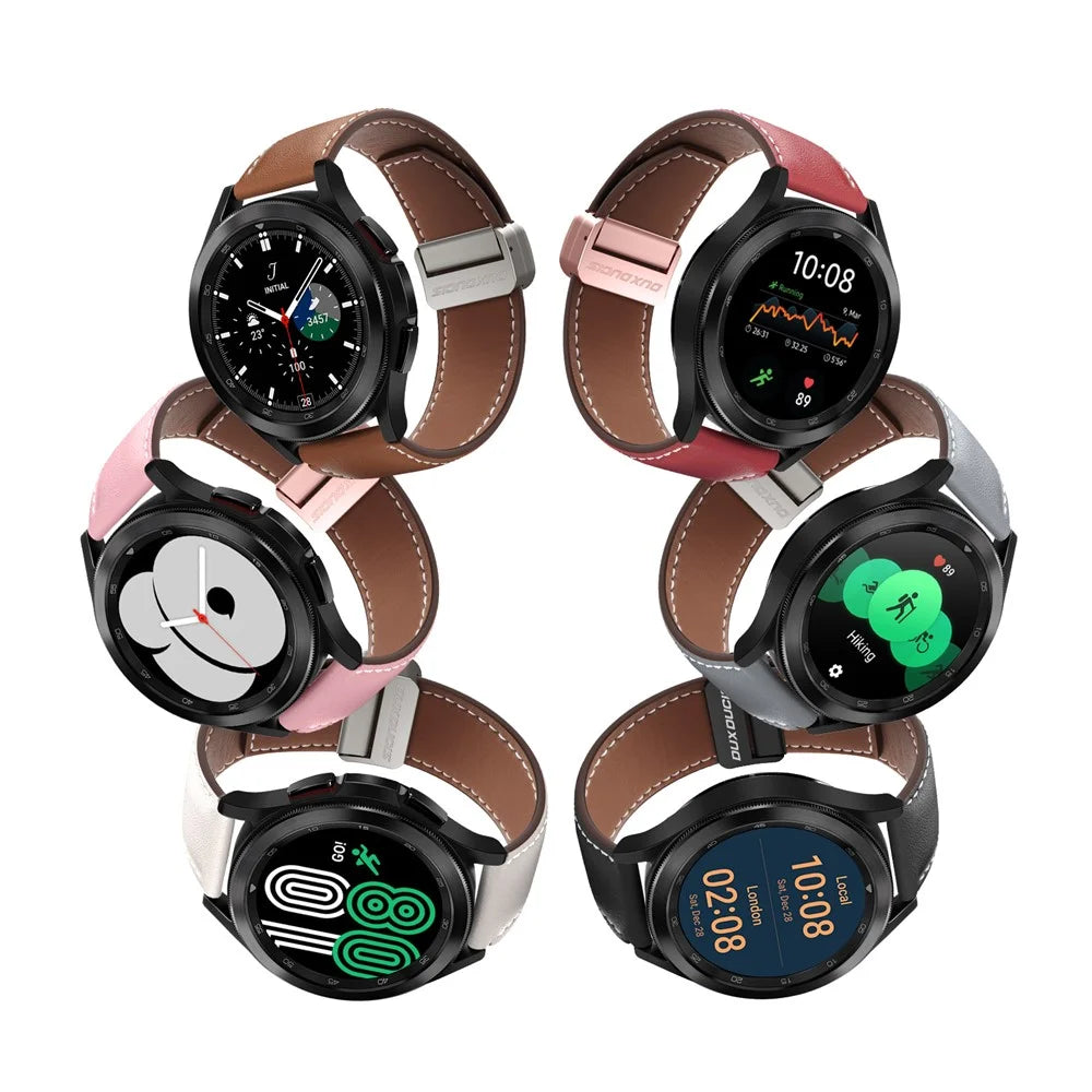 DUX DUCIS YA Series for Samsung Galaxy Watch3 45mm  /  Huawei Watch Ultimate Genuine Cow Leather Strap 22mm Watch Band - Grey - 4