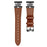 For LG Watch Sport Black Buckle Wrist Band Rhinestone Crown Design Cowhide Watch Strap - Brown - 1