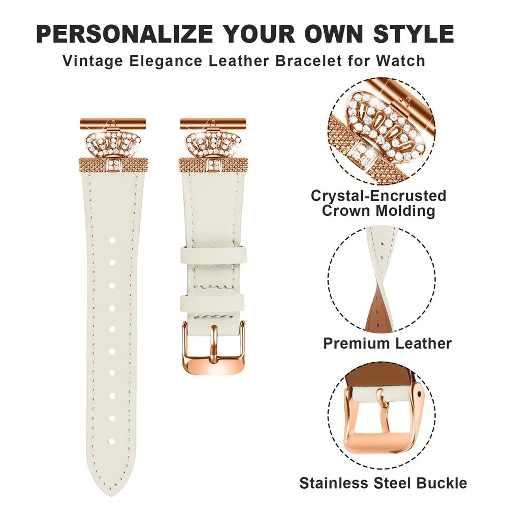 For Huawei Watch 2  /  GT 2 42mm  /  GT 3 42mm Watch Band Genuine Cow Leather Wrist Strap with Rose Gold Connector - Apricot - 2