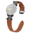 For Google Pixel Watch 4 41mm / Watch 3 41mm / Watch 2 / Watch Crown Rhinestone Decor Genuine Cow Leather Wrist Band Strap (Black Buckle) - Brown - 1
