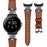 For Google Pixel Watch 4 41mm / Watch 3 41mm / Watch 2 / Watch Crown Rhinestone Decor Genuine Cow Leather Wrist Band Strap (Black Buckle) - Brown - 2