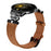 For Google Pixel Watch 4 41mm / Watch 3 41mm / Watch 2 / Watch Crown Rhinestone Decor Genuine Cow Leather Wrist Band Strap (Black Buckle) - Brown - 3
