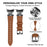 For Google Pixel Watch 4 41mm / Watch 3 41mm / Watch 2 / Watch Crown Rhinestone Decor Genuine Cow Leather Wrist Band Strap (Black Buckle) - Brown - 4