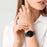 For Google Pixel Watch 4 41mm / Watch 3 41mm / Watch 2 / Watch Crown Rhinestone Decor Genuine Cow Leather Wrist Band Strap (Black Buckle) - Brown - 6