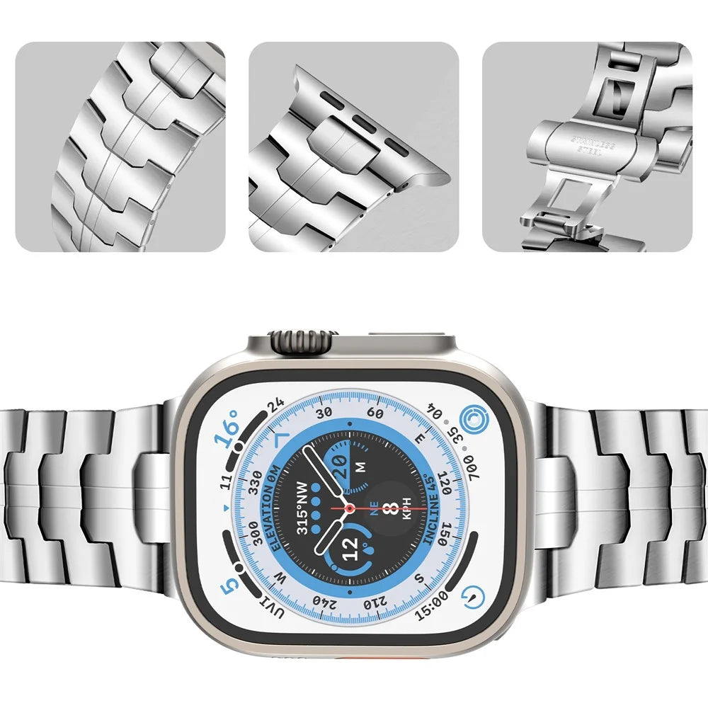 Stainless Steel Watch Band for Apple Watch Series 11 10 42mm / 9 8 7 41mm / SE3 SE2 SE 6 5 4 40mm / 3 2 1 38mm Watch Strap - Silver - 4