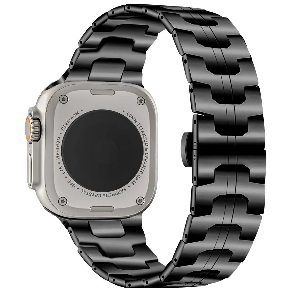 Watch Strap for Apple Watch Ultra 3 2 1 49mm / Series 11 10 46mm / 9 8 7 45mm / SE3 SE2 SE 6 5 4 44mm / 3 2 1 42mm Stainless Steel Band - Black - 1
