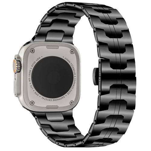 Watch Strap for Apple Watch Ultra 3 2 1 49mm / Series 11 10 46mm / 9 8 7 45mm / SE3 SE2 SE 6 5 4 44mm / 3 2 1 42mm Stainless Steel Band - Black - 1