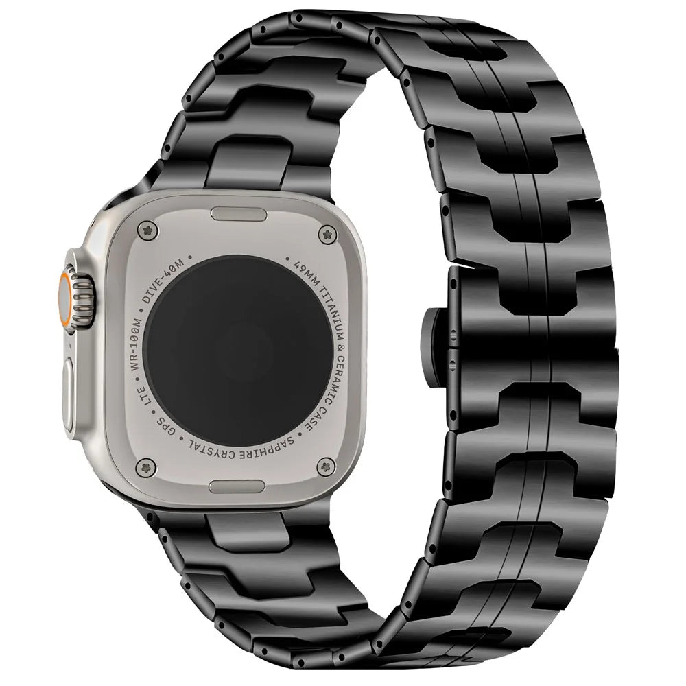 Stainless Steel Band for Apple Watch Series 11 10 42mm / 9 8 7 41mm / SE3 SE2 SE 6 5 4 40mm / 3 2 1 38mm Wrist Strap - Black - 1