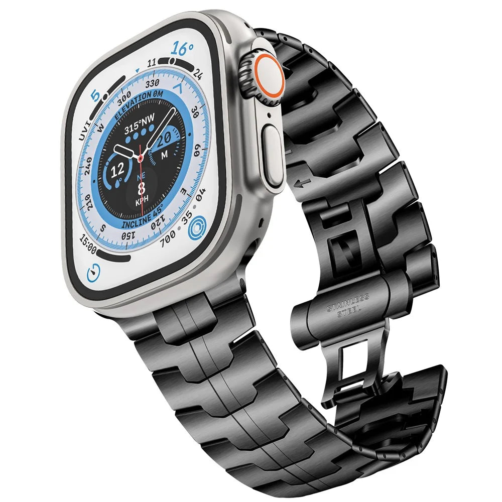Stainless Steel Band for Apple Watch Series 11 10 42mm / 9 8 7 41mm / SE3 SE2 SE 6 5 4 40mm / 3 2 1 38mm Wrist Strap - Black - 2