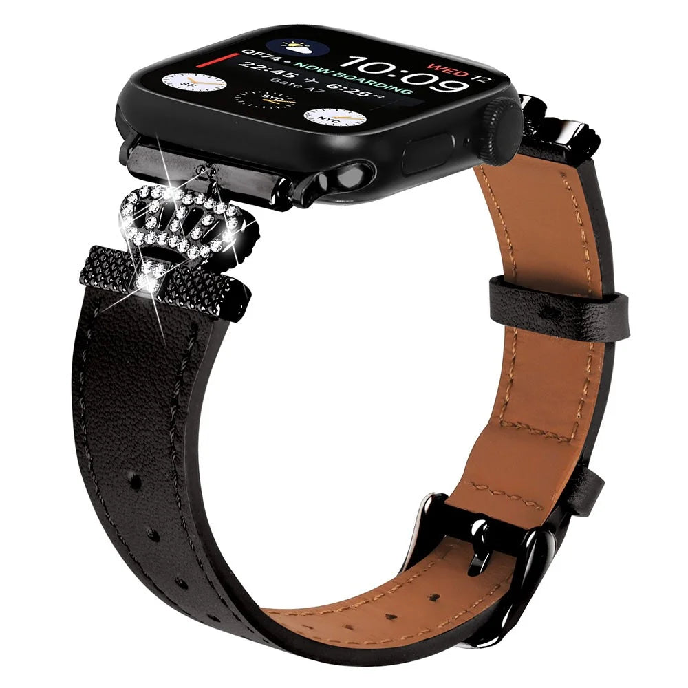 For Apple Watch Ultra 3 2 1 49mm / Series 11 10 46mm / 9 8 7 45mm / SE3 SE2 SE 6 5 4 44mm / 3 2 1 42mm Watch Band with Black Buckle - Black - 3