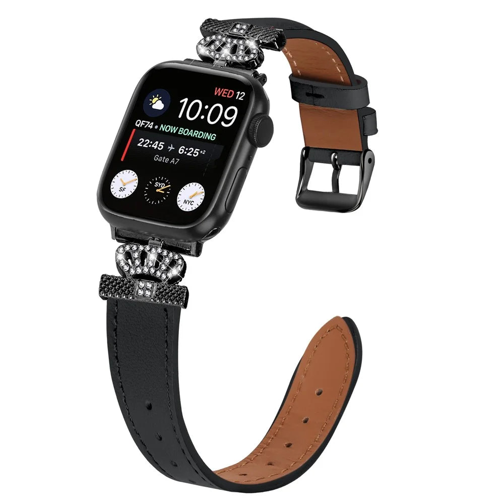 For Apple Watch Ultra 3 2 1 49mm / Series 11 10 46mm / 9 8 7 45mm / SE3 SE2 SE 6 5 4 44mm / 3 2 1 42mm Watch Band with Black Buckle - Black - 4