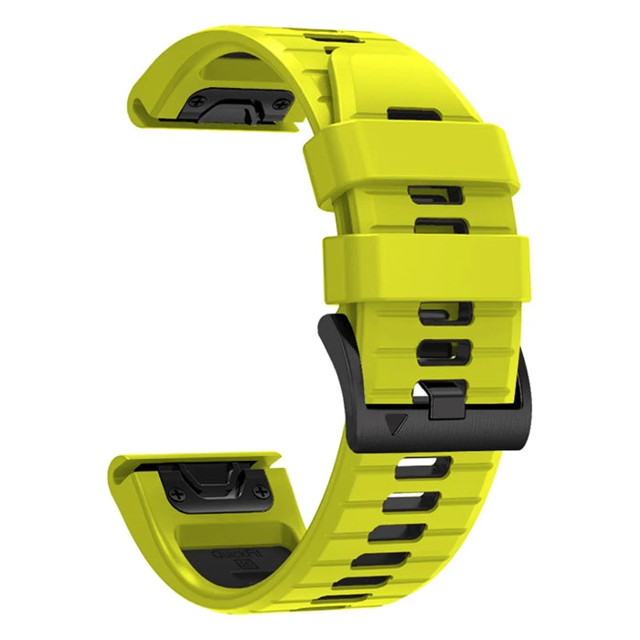 For Garmin Fenix 7 Pro 47mm / Fenix 7 Silicone Watch Bands Dual-Color Replacement Strap - Lime+Black - 3