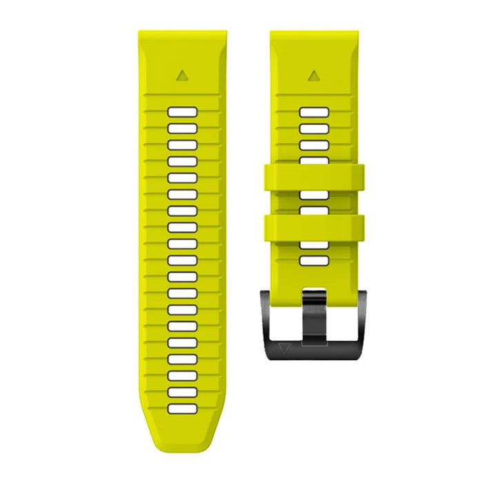 For Garmin Fenix 7 Pro 47mm / Fenix 7 Silicone Watch Bands Dual-Color Replacement Strap - Lime+Black - 4