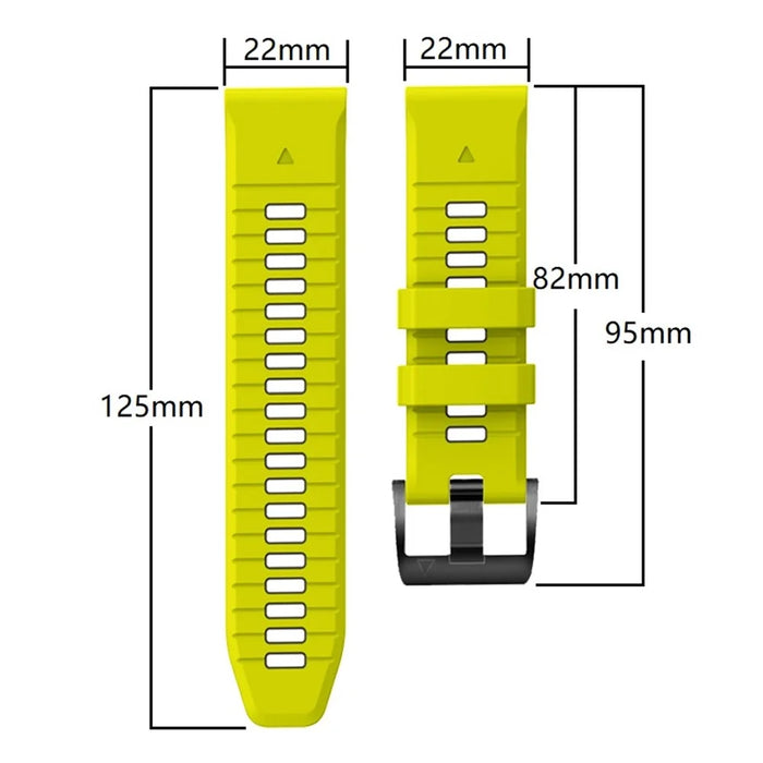 For Garmin Fenix 7 Pro 47mm / Fenix 7 Silicone Watch Bands Dual-Color Replacement Strap - Lime+Black - 5