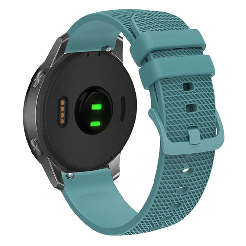 For Samsung Gear S3 / Huami Amazfit Pace Silicone Watch Band Plaid Pattern 22mm Straps - Green - 1