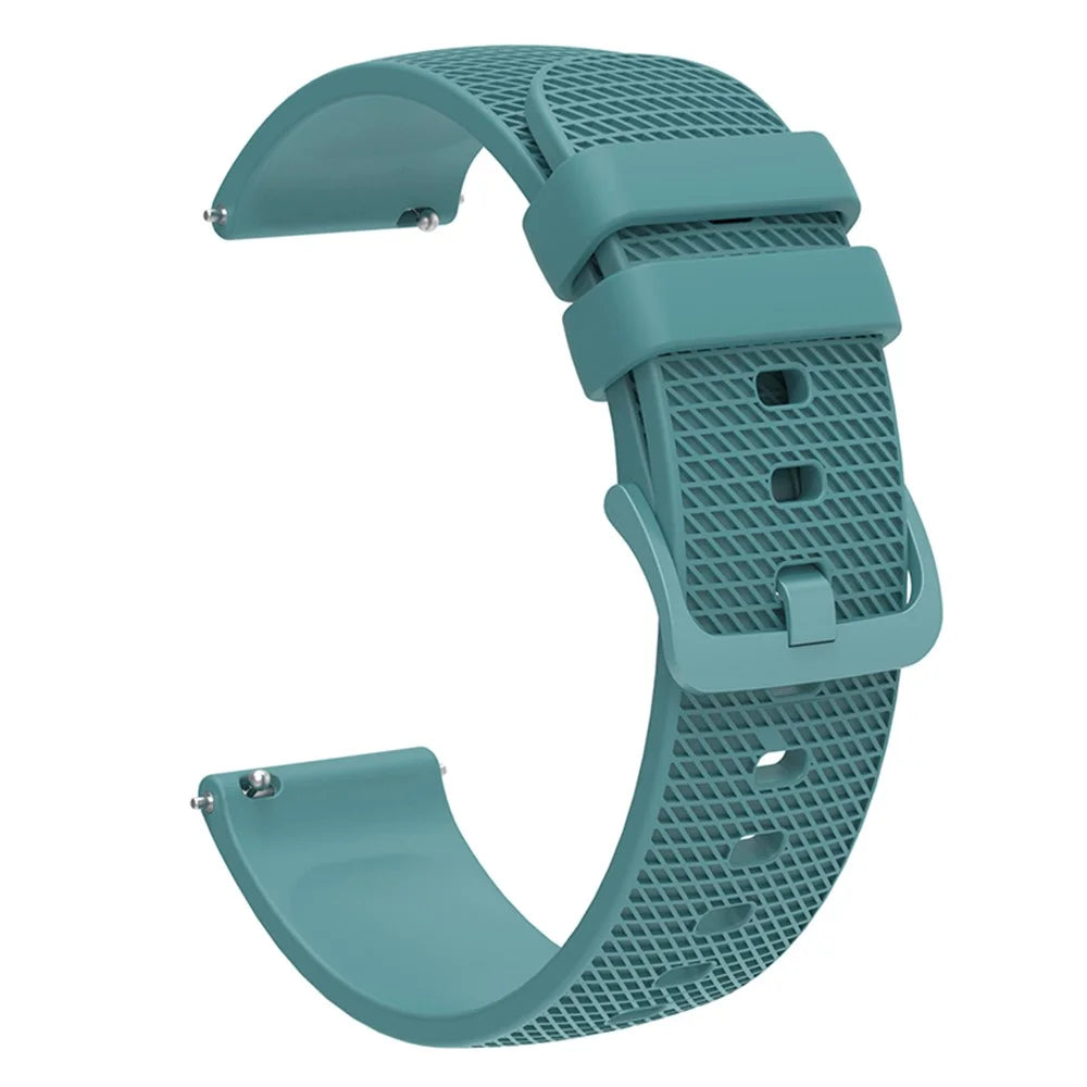 For Samsung Gear S3 / Huami Amazfit Pace Silicone Watch Band Plaid Pattern 22mm Straps - Green - 2
