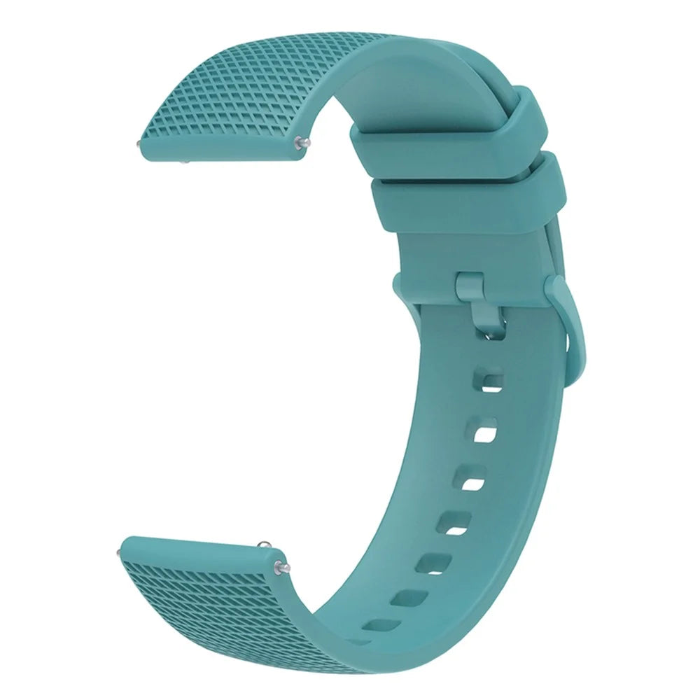 For Samsung Gear S3 / Huami Amazfit Pace Silicone Watch Band Plaid Pattern 22mm Straps - Green - 4