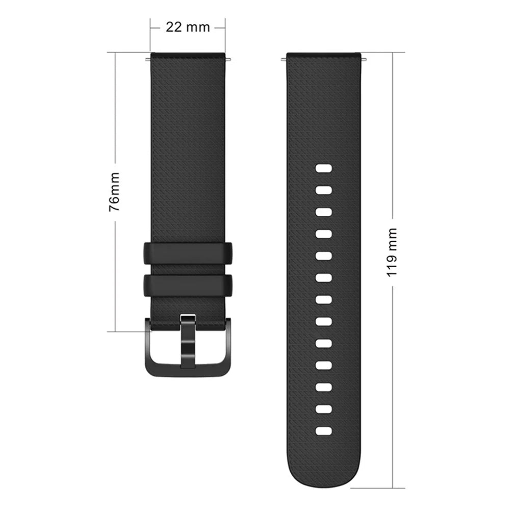 For Samsung Gear S3 / Huami Amazfit Pace Silicone Watch Band Plaid Pattern 22mm Straps - Green - 6