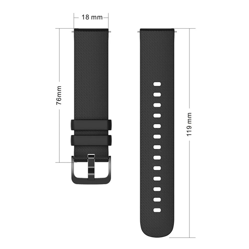 For Garmin Venu 3S / Forerunner 265S Watch Strap 18mm Plaid Pattern Silicone Band - Navy Blue - 6