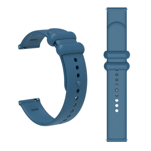 For Garmin Vivomove 3 / GarminMove 3 Silicone Strap 20mm Button Buckle Watch Band - Rock Cyan - 1